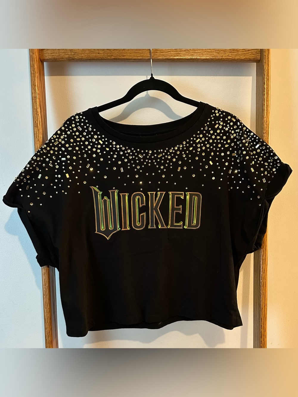 Universal Black WICKED Embellished Crop Top